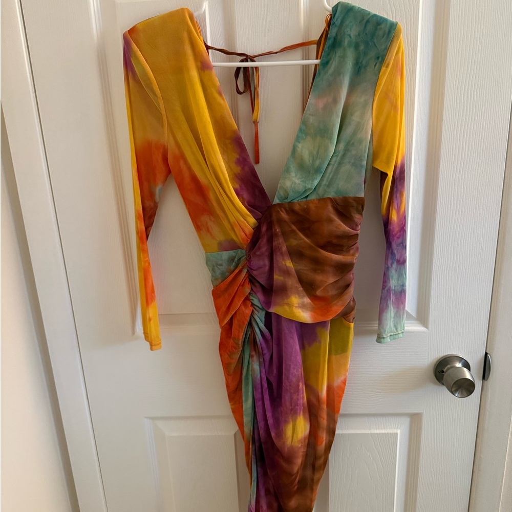 Fashion Nova Colorful Tie-Dye Long Sleeve Dress - Picture 2 of 2